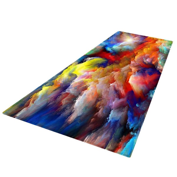 Printed 3D Golvmatta Runner Non-För slip Area Rug Colorful Clouds