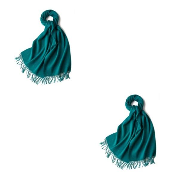 1/2/3 unisex halsduk med fransar Varm och mysig tubscarf för dark green 2Set