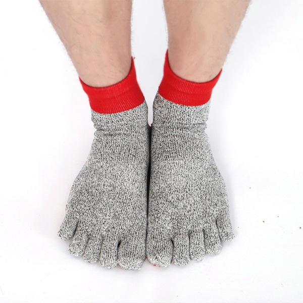 1/2/3/5 Ergonomiska 5-tå skärtåliga strumpor för utomhusbruk Gray green red bind 1Set