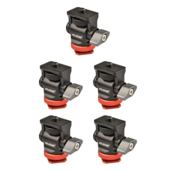 1/2/5 Mini Ball Head 360 Swivel Bracket Adapter för kamerablixt 5Set