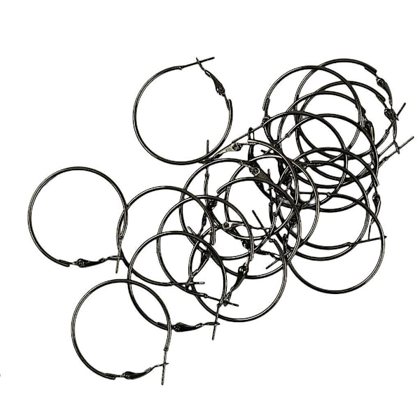 1/2/3/5 20 st 30 mm rund bågeögla, framställning av örhängen Metallic Black 1Set