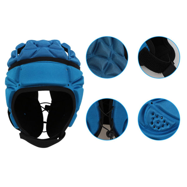 Rugby Headguard Protector Guard Wrestling Head Gear Protective Blue 51cm