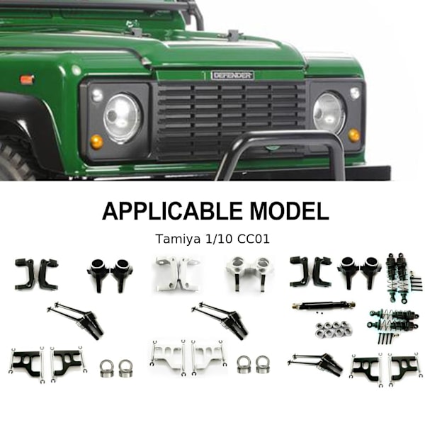 RCGOFOLLOW främre bakre portalaxel DIY Kit CNC bearbetad Rc fram Black