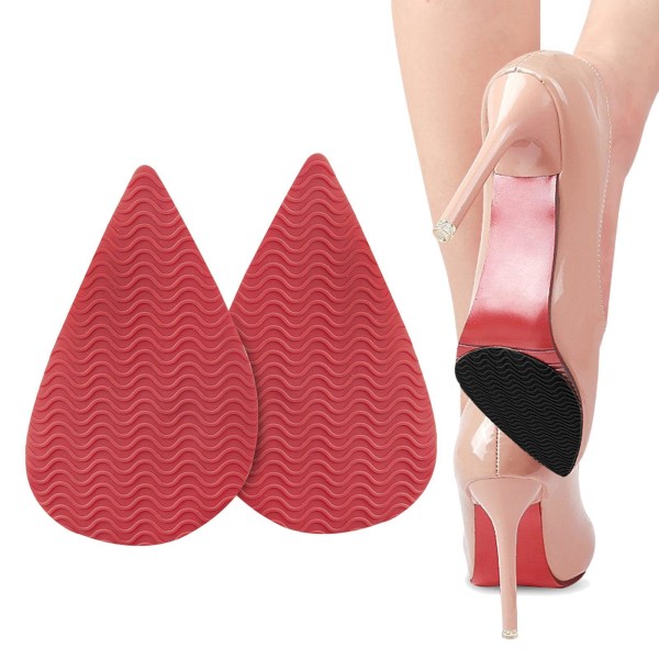 1/2/3/5 Non För Slip Shoe Pads Självhäftande gummi för hög Tip Head Red 1Set