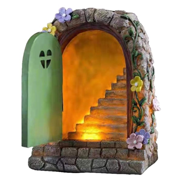 1/2/3 Fairy Door Solar Light Pixie Steps Miniatyr Magisk