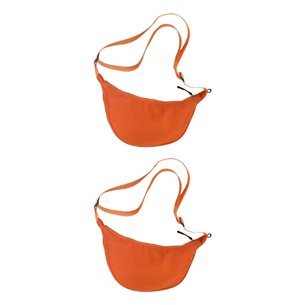 1/2/3/5 Kvinnor Flickor Dumpling Bun Arbetsväska Casual Nylon Orange 2PCS