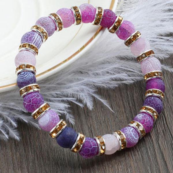 Unisex stil armband i natursten gjord med agat presentidé Gold AB Diamond