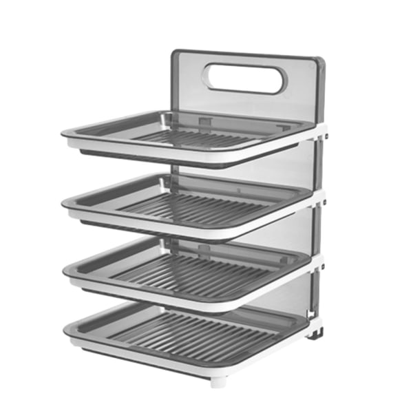 Tallrik Rack Väggmonterad Tallrik Förvaring Kök Organizer Kök Transparent gray