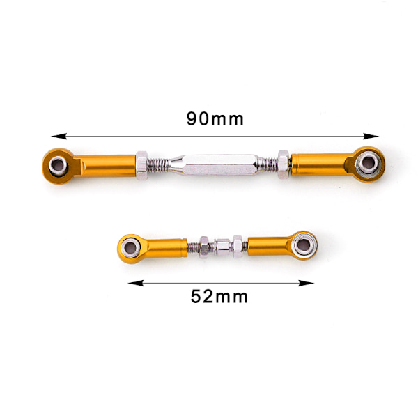 7st 1/10 Set Aluminiumlegering hjulbas Rc Orange