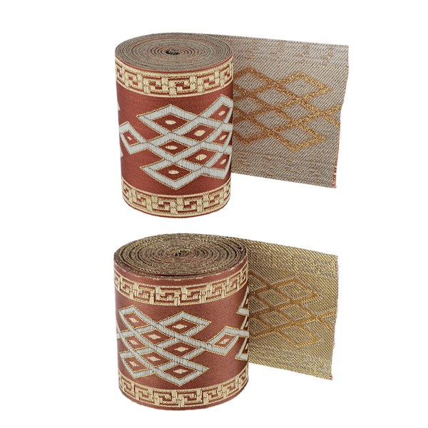1/2/3/5 5 meter/ 5,5 Yds Jacquard Trim Wide Woven Border Ribbon Red Brown 8cm x 5M 5Set