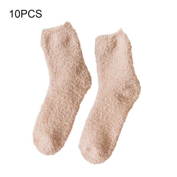 1/2/3/5 10 stycken extra tjocka och elastiska mjuka strumpor Khaki 1 Pc