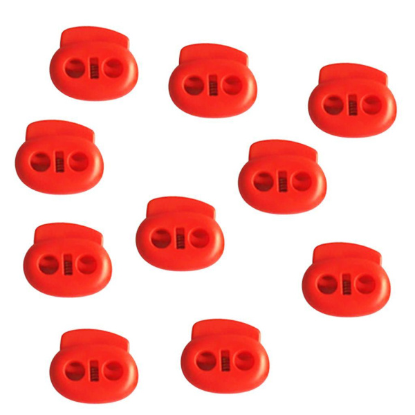 1/2/3 10 stycken plastbönsnöresnörelås 2-hålsbygel 2PCS