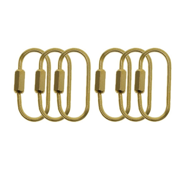 1/2/3 2/6 stycke mässing skruvlås Nyckelring Ring Creative Craft Bronze 6 Pcs 1Set