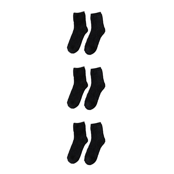 1/2/3/5 10 stycken extra tjocka och elastiska mjuka strumpor Black 3PCS