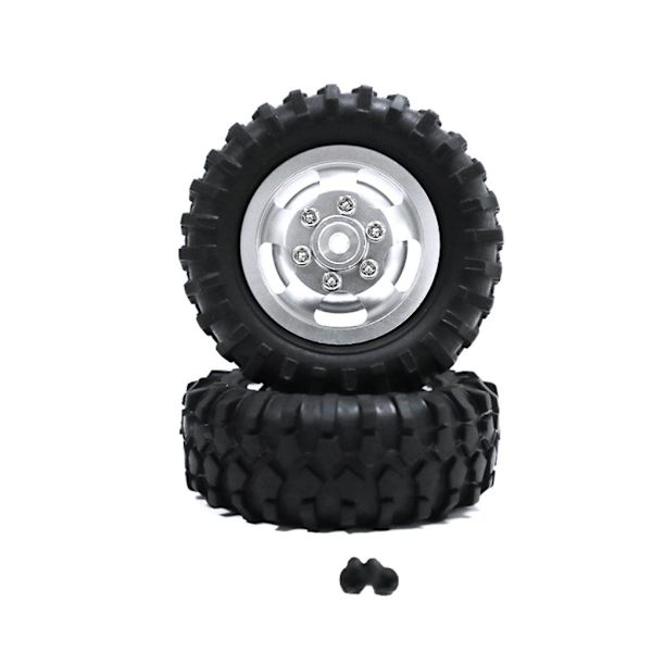 Plast Slitstarka hjulfälgar Däck för 1/10 WPL D12 RC Bildel RC Silver
