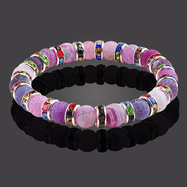 Unisex stil armband i natursten gjord med agat presentidé gun black