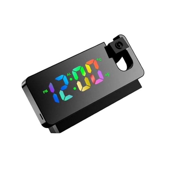LED-projektor väckarklocka Justerbara digitala skrivbordsklockor för Black