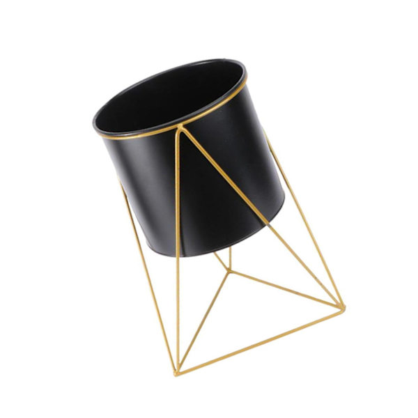 Blomkruka i metall Suckulent Krukväxtställ Nordic Style Black L