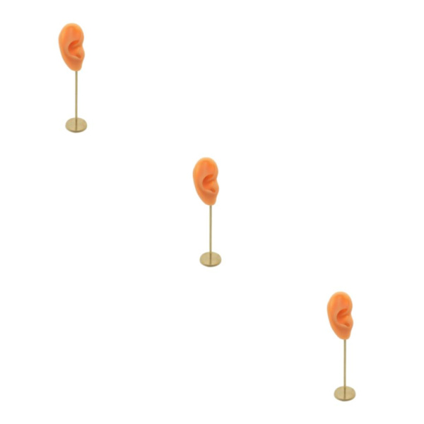 1/2/3 Örhänge Display Stand Human Ear Model Stud Holder Showcase Right Normal Skin Height: 18cm 3Set