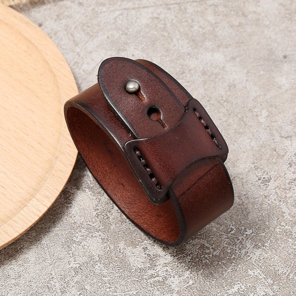 1/2/3 Herr Bred Armband Manschett Armband Handled Armband Punk för Brown 25.8x3.8cm 1Set