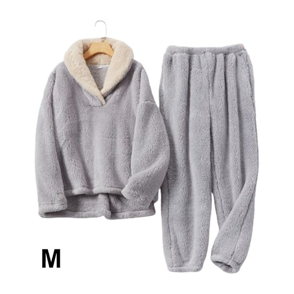 Mjuk och skön Coral Fleece pyjamas för kvinnor att värma Grey M