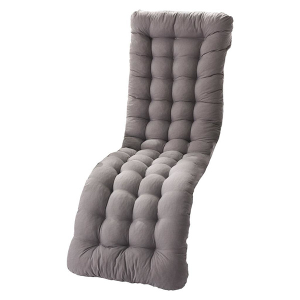 Bekväm polyester trädgårdsfåtöljskudde förtjockad matta Grey 48*155*8cm