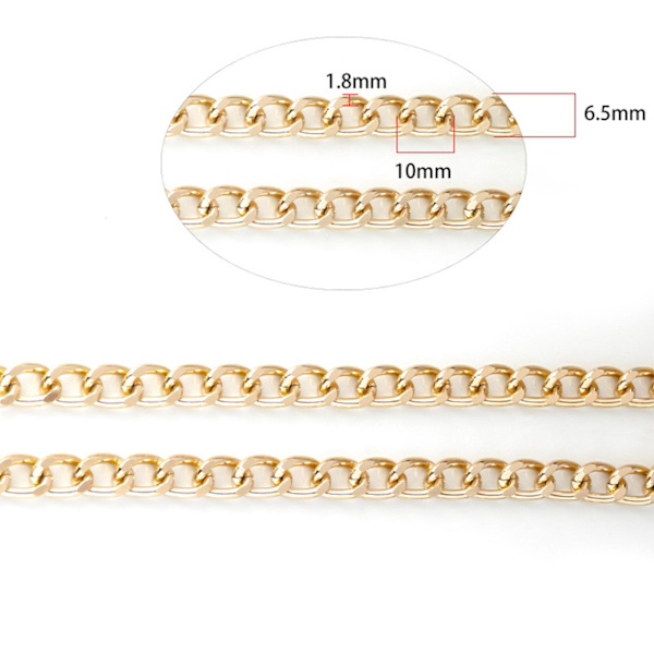 1/2 trottoarkedjor Twisted Cross Cable Chain DIY smyckesfynd Golden 5Meters 1Set