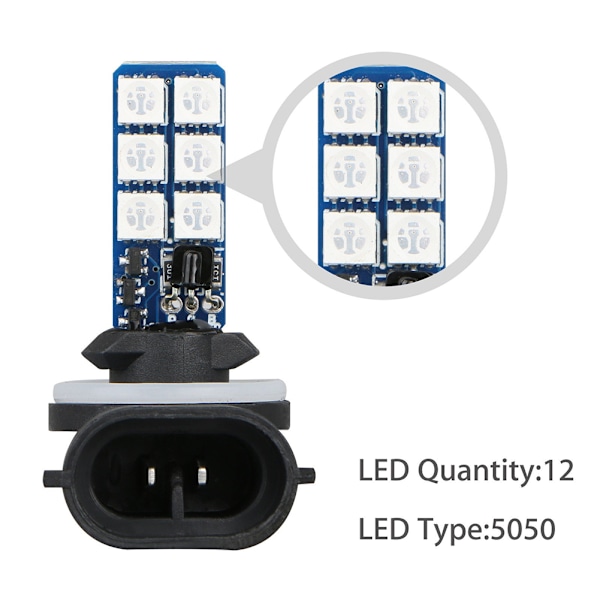 2 stk 12V RGB LED Bil Tåkelys Frontlys Fjernkontroll Bil Lamper