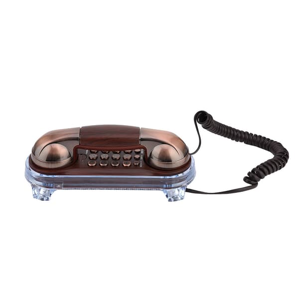 Vintage retro väggmonterad fast telefon - röd koppar
