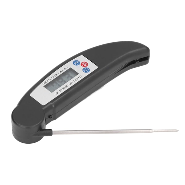 Kötttemperaturmätning Snabb digital mattermometer med vikbar sond för matlagning Svart