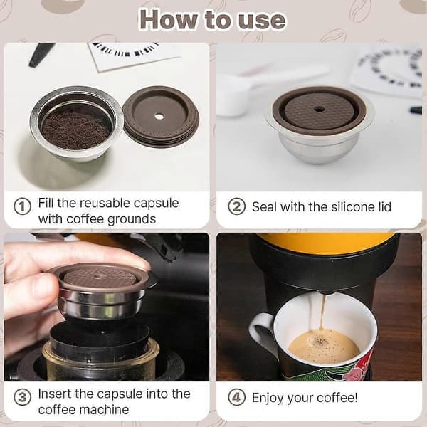 Gjenbrukbare kapsler kompatible med Nespresso Vertuo Plus/Vertuo Next/Vertuo POP, påfyllbare kapsler i rustfritt stål 80 ml[LD]