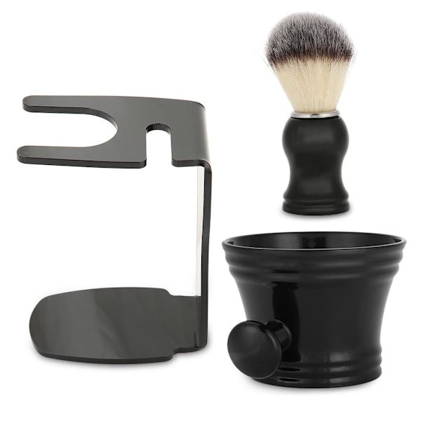 3 i 1 barberkostesæt med børsteholder & sæbeskål til mænd Barberingsværktøj