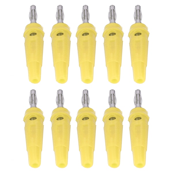 10 st/set 4 mm Banana Stick Socket Terminal Connector för svetsmaskiner Laddningsgeneratorer Gul