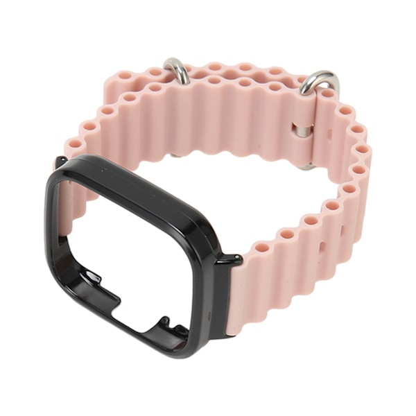 2 i 1 klockarmband Skyddsfodral Silikon justerbart ersättningsbandfodral för Redmi Watch 3 Pink