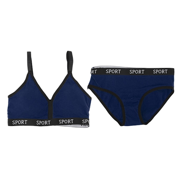 Dam Sport BH Underkläder Set Mjuk Andas Justerbar Kammad BH Trosor i bomull för Yoga Träning Royalblue