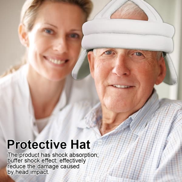 Protective Hat Elderly Headgear Protective Helmet Old Man Ear Protection Fall Prevention (Grey)