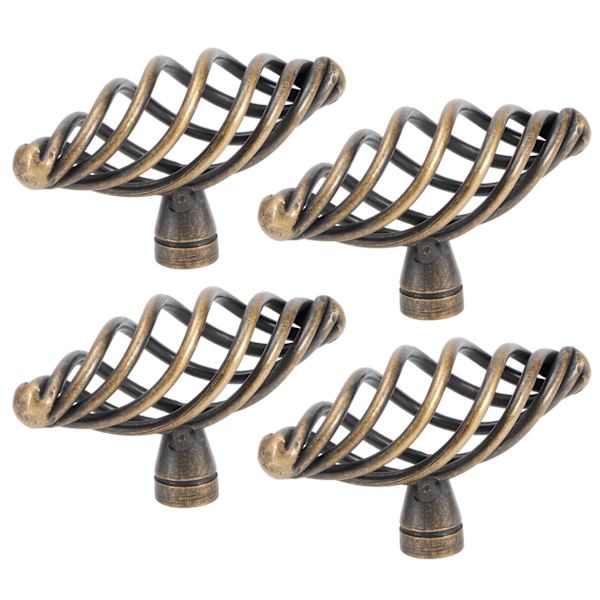 4pcs Door Handle Antique Zinc Alloy Pull Knobs Wardrobe Drawer Cabinet Hardware Accessories