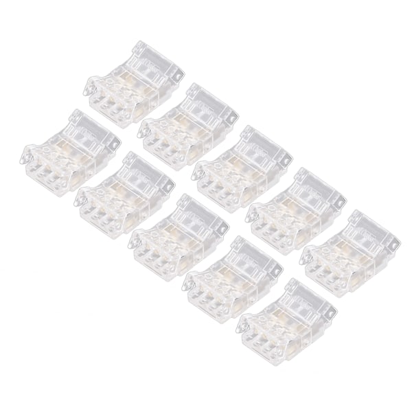 10 kpl COB LED-nauhajohdinliitäntää 4-napainen 10 mm läpinäkyvä juotosvapaa LED-sovitinliitäntä kotiin, kouluun ja toimistoon