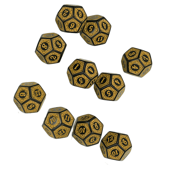 10 kpl Noppasetti Polyedriset Nopeat Roolipeli RPG-peli Akryyli DND-lautapelivarusteet D12