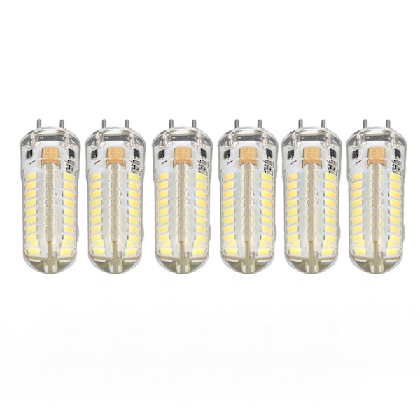 6st GY6.35 LED-lampa 7W AC DC12V 700lm 72 LED-lampor 360 graders LED majslampa för hängande lampor Taklampor Vitt ljus(6000K-6500K)