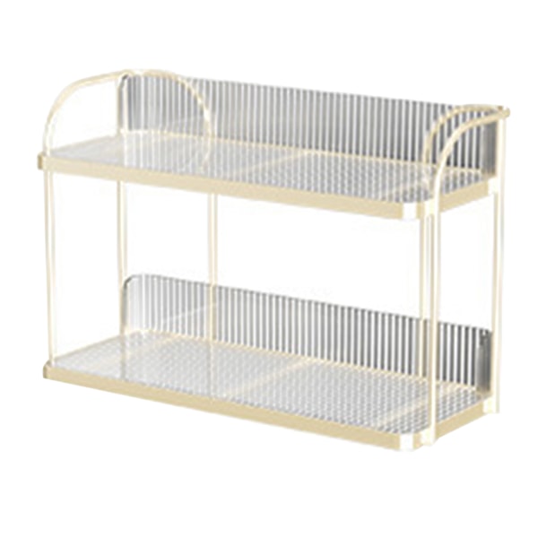 Transparent förvaringsställ med dubbla lager Desktop Kosmetisk förvaringsställ Tillbehör Organizer för sovrum