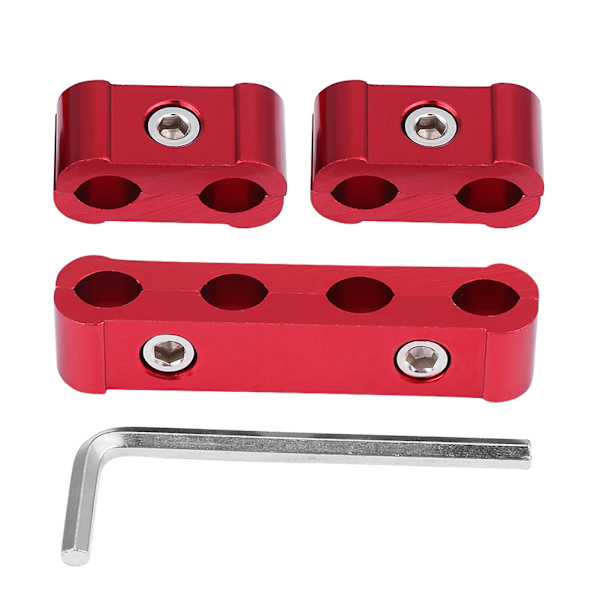 12 pcs Aluminum Alloy Spark Plug Wire Separator 8mm 9mm 10mm Engine Wire Divider (red)