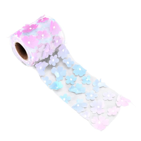 Blomster Tyll Ruller 8cm 10yd Utsøkt Lys Vakker DIY Fleksibel Bred Anvendelse Tyll Rull Spole Stoff Gradient Lilla