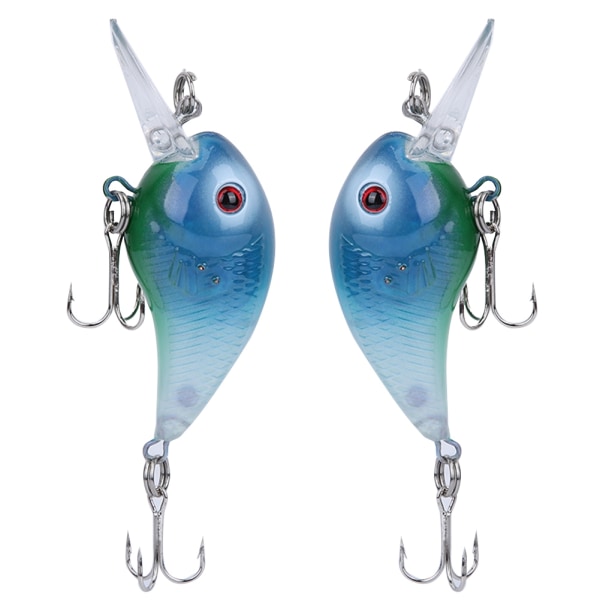 8 cm plast LED-blinklys Natfiskeri Lokke Crankbait Fiskeri Hard Swimbbait (blå)