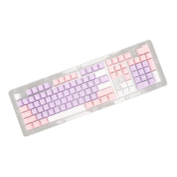 Tastatur Taster 108 Taster OEM Højde To-farvet Sprøjtestøbning Ergonomisk DIY Mekanisk Tastatur Lilla Rosa Hvid