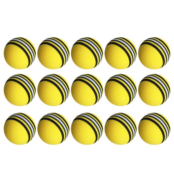 15PCS EVA Foam Lightweight 70% Elasticity Safe Using Indoor Practice Playground Golf Ball Toy for Building AreasYellow