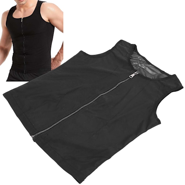 Män Sweat Vest Midjetränare Träning Bastu Linne Man Body Shaper Skjorta VestL/XL