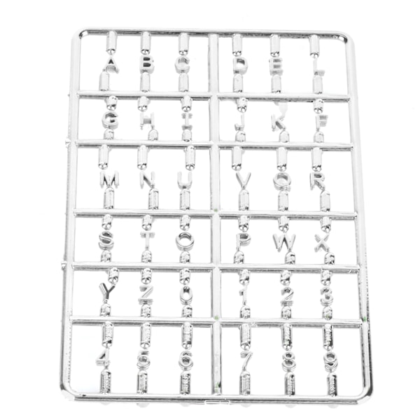 Dockhus Bokstäver Siffror Set 1/12 DIY Miniatyr Ytterdörrsmöbler Tillbehör Silver