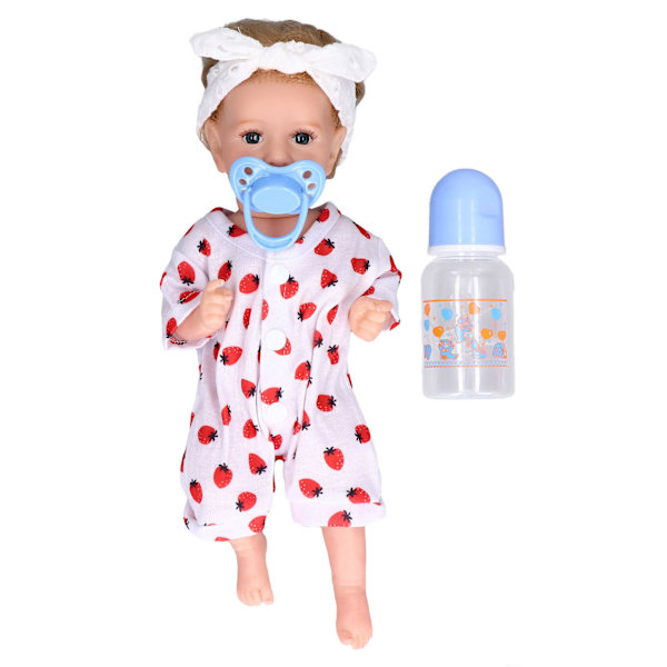 12-tums Reborn Baby Dolls Flexibla lemmar Mjuk silikon, verklighetstrogen dockleksak med Milk BottleGirl
