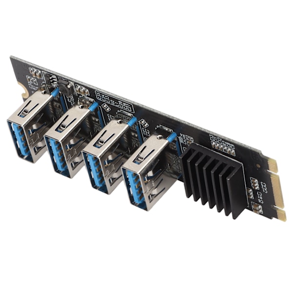 M.2 NVME till PCIE 1X Riser Card M.2 NVME till 4 portar PCIE 1X USB 3.0 Värmeavledning 4 PCIE grafikkortsexpansion